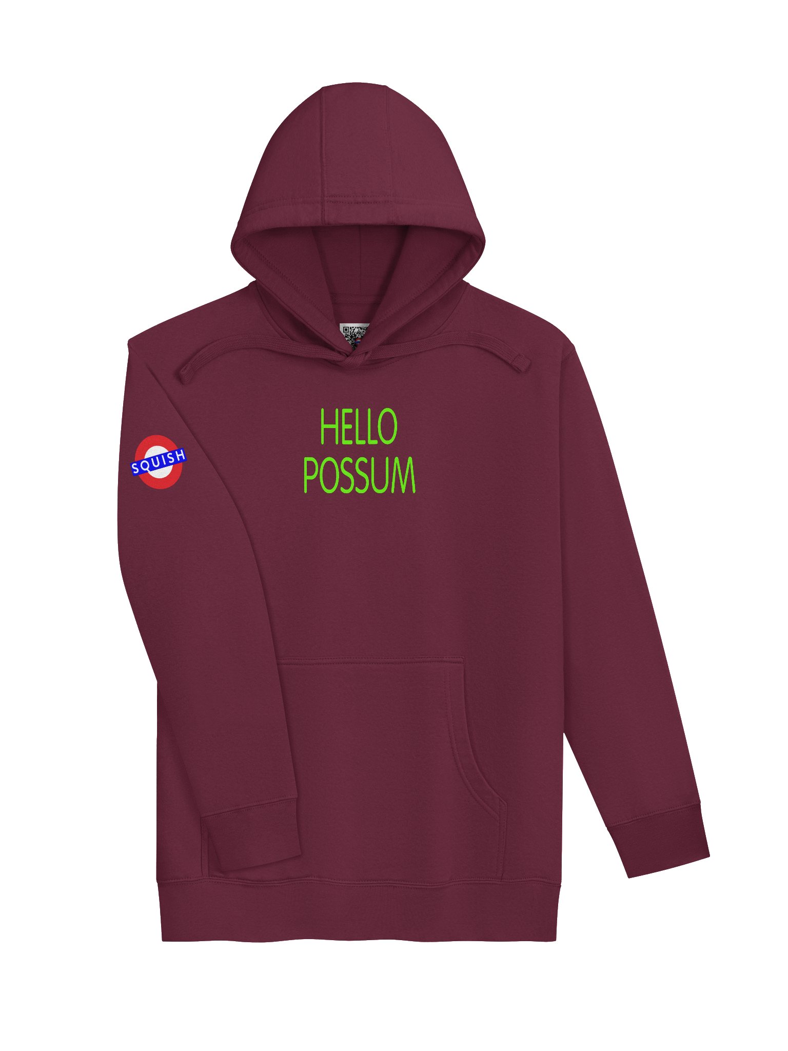 Hello Possum Graphic Hoodie - Lime Green product image (2)