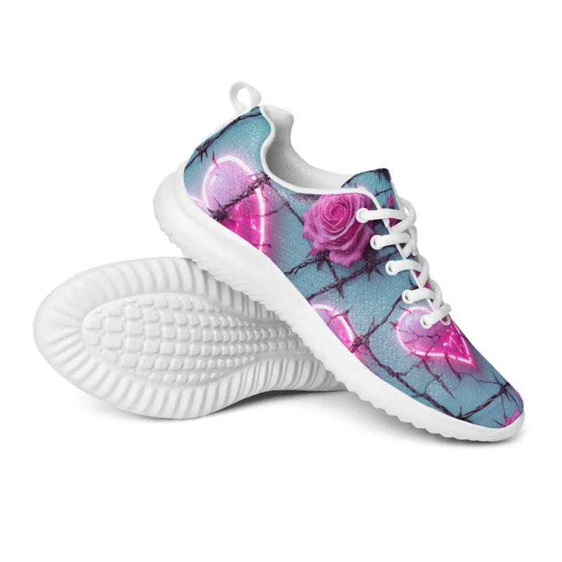 Barbed Rose Neon Heart Athletic Shoes - Women's Ultralight Flyknit product image (2)