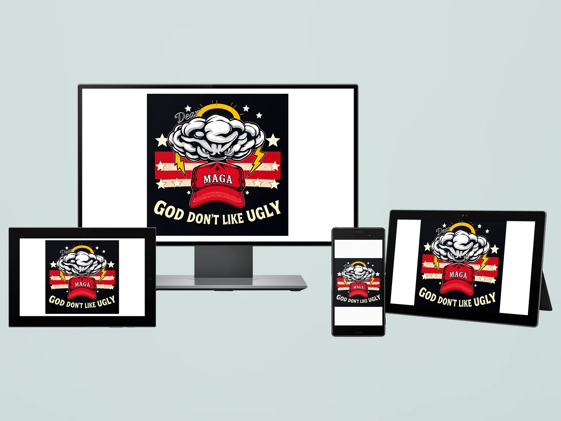 Dear MAGA God Dont Like Ugly Download - Printable Satire PNG product image (3)