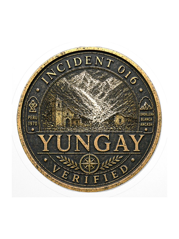 Incident 016 — Yungay Avalanche Archive Badge Sticker product image (1)