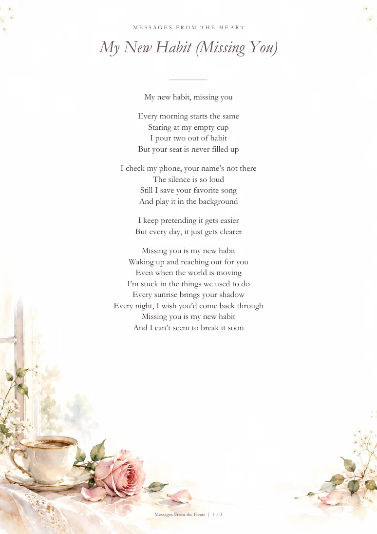My New Habit (Missing You) — MP3 + Printable Lyrics product image (2)