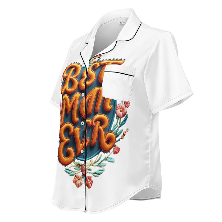 Floral Border 'Best Mom Ever' Pajama Top product image (1)