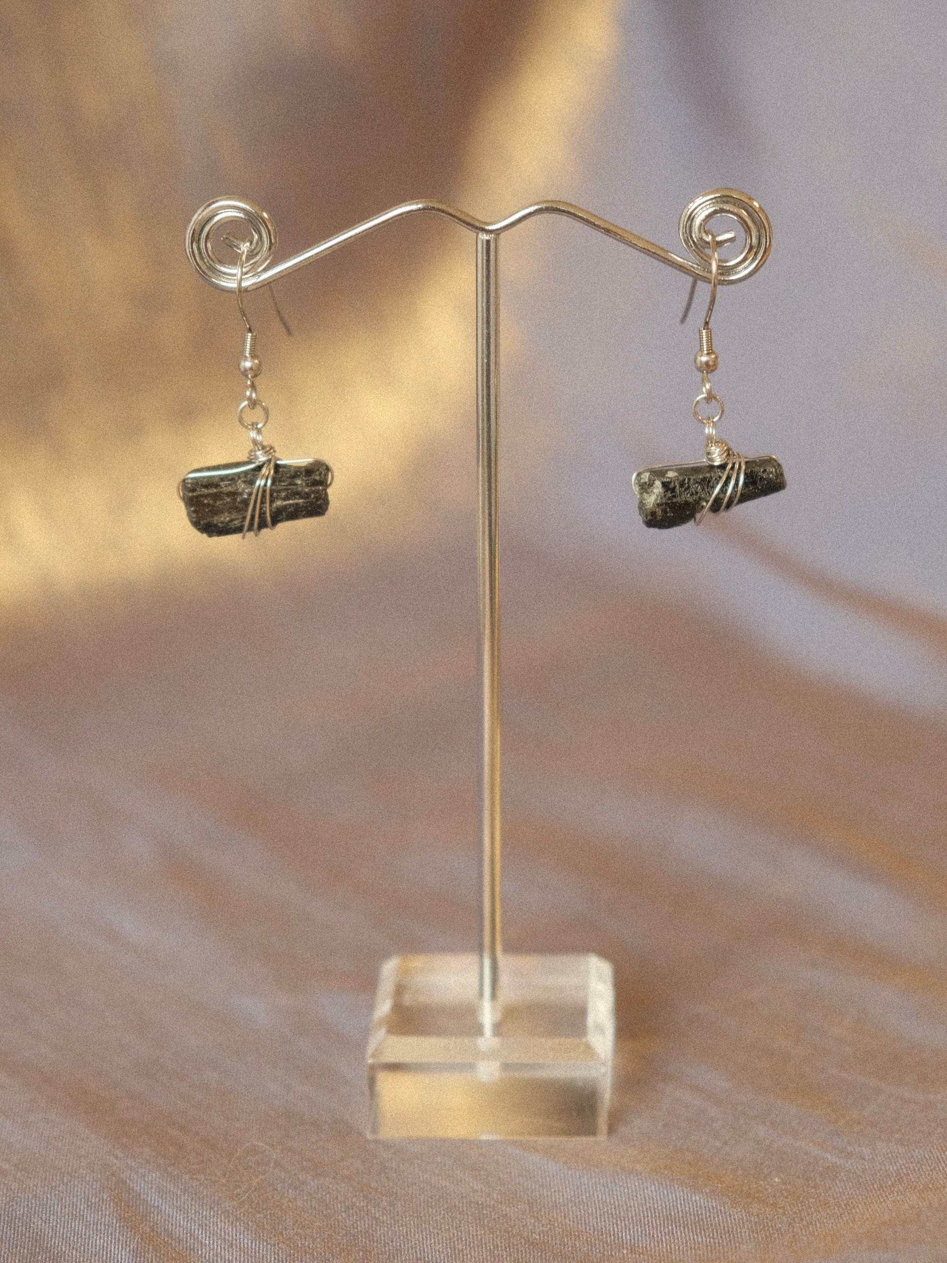 Tourmaline Wrapped Nugget Earrings product image (5)