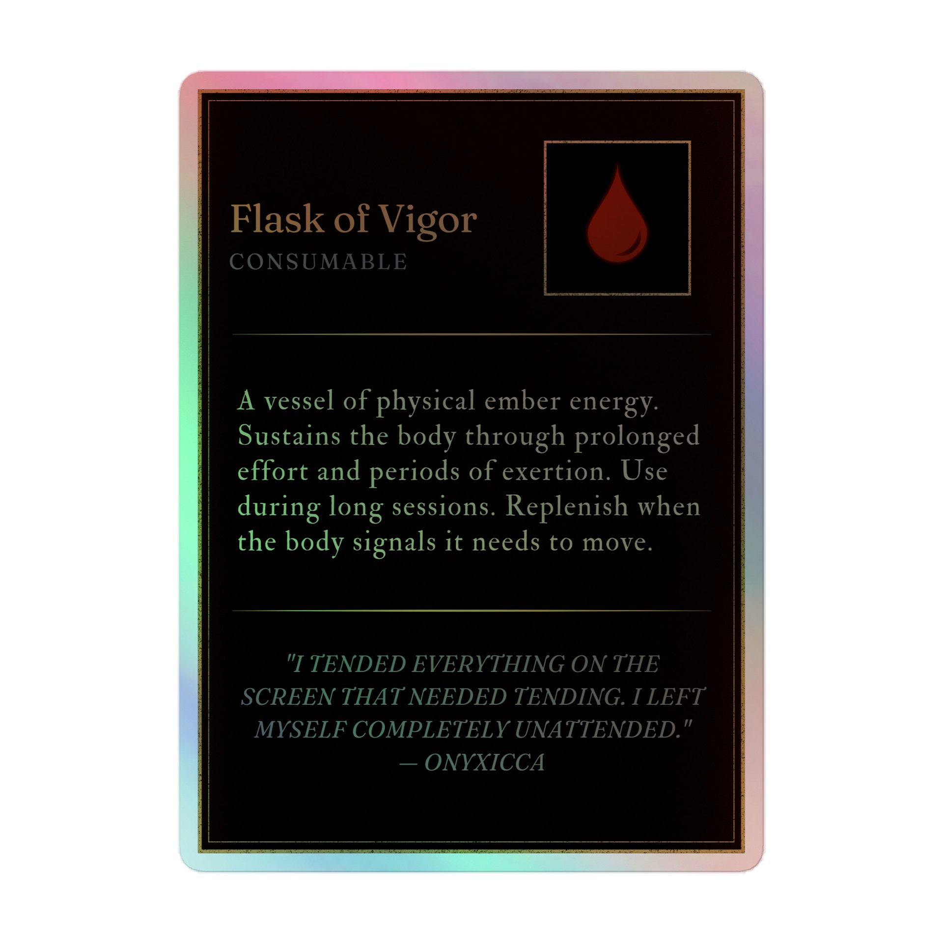 Flask of Vigor Tooltip Holographic Sticker product image (1)