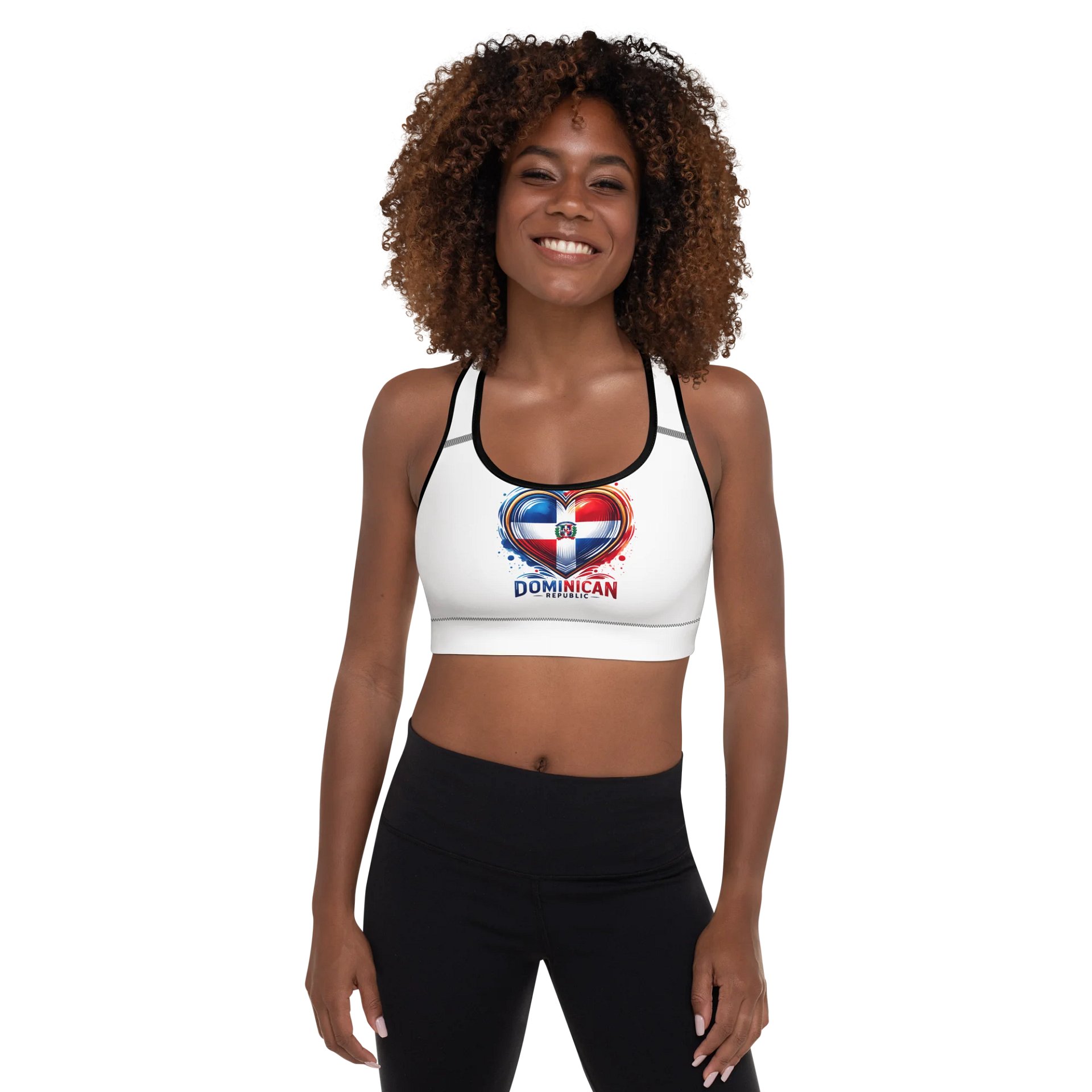 Dominican Heart All-Over Sports Bra product image (1)