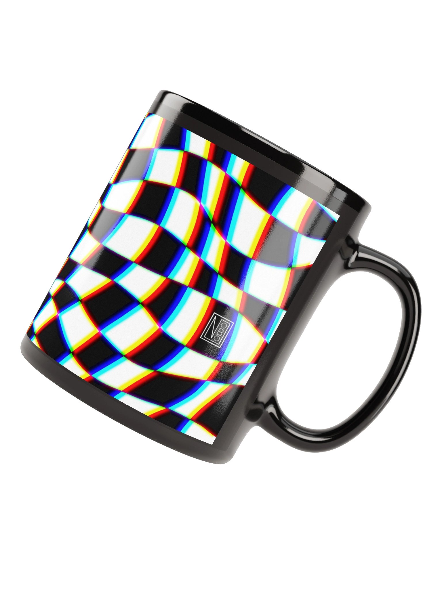 Trippy Checkered Black Mug product image (4)