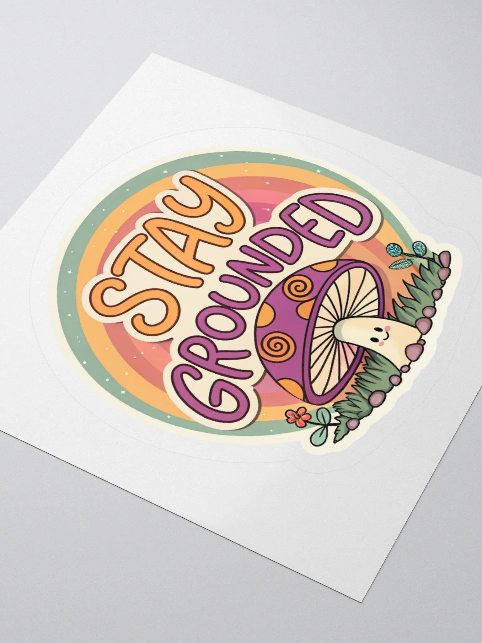 Stay Grounded Mushroom Kiss Cut Sticker product image (7)