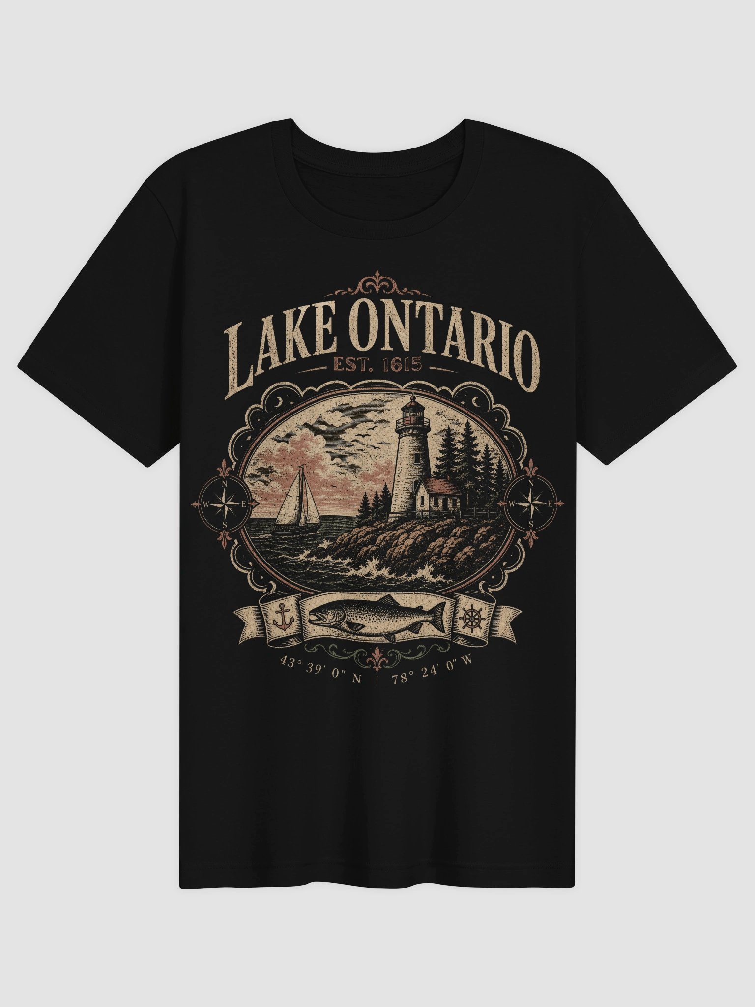 Lake Ontario EST 1656 Retro Stripe Canadian Pride for Men Women product image (2)
