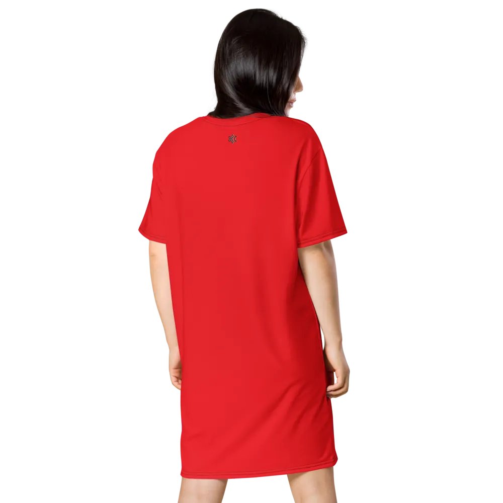Big Mama Oversized T-Shirt Dress | Red Graphic Tee product image (5)