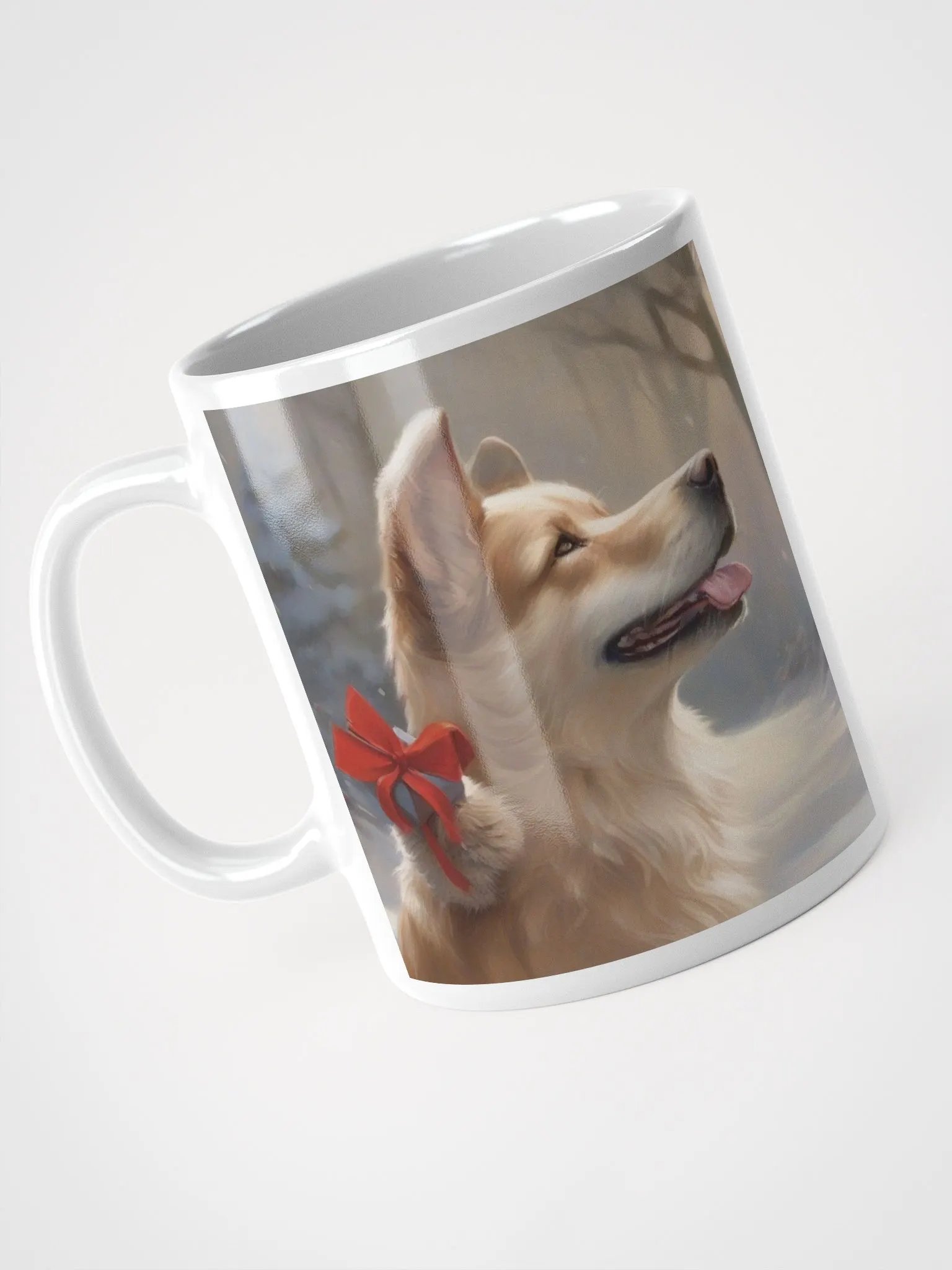 548-Mugs with Dog-Mugs, White Glossy Mug-Ceramic--Furry Festivity: A Magical Christmas Companion product image (1)