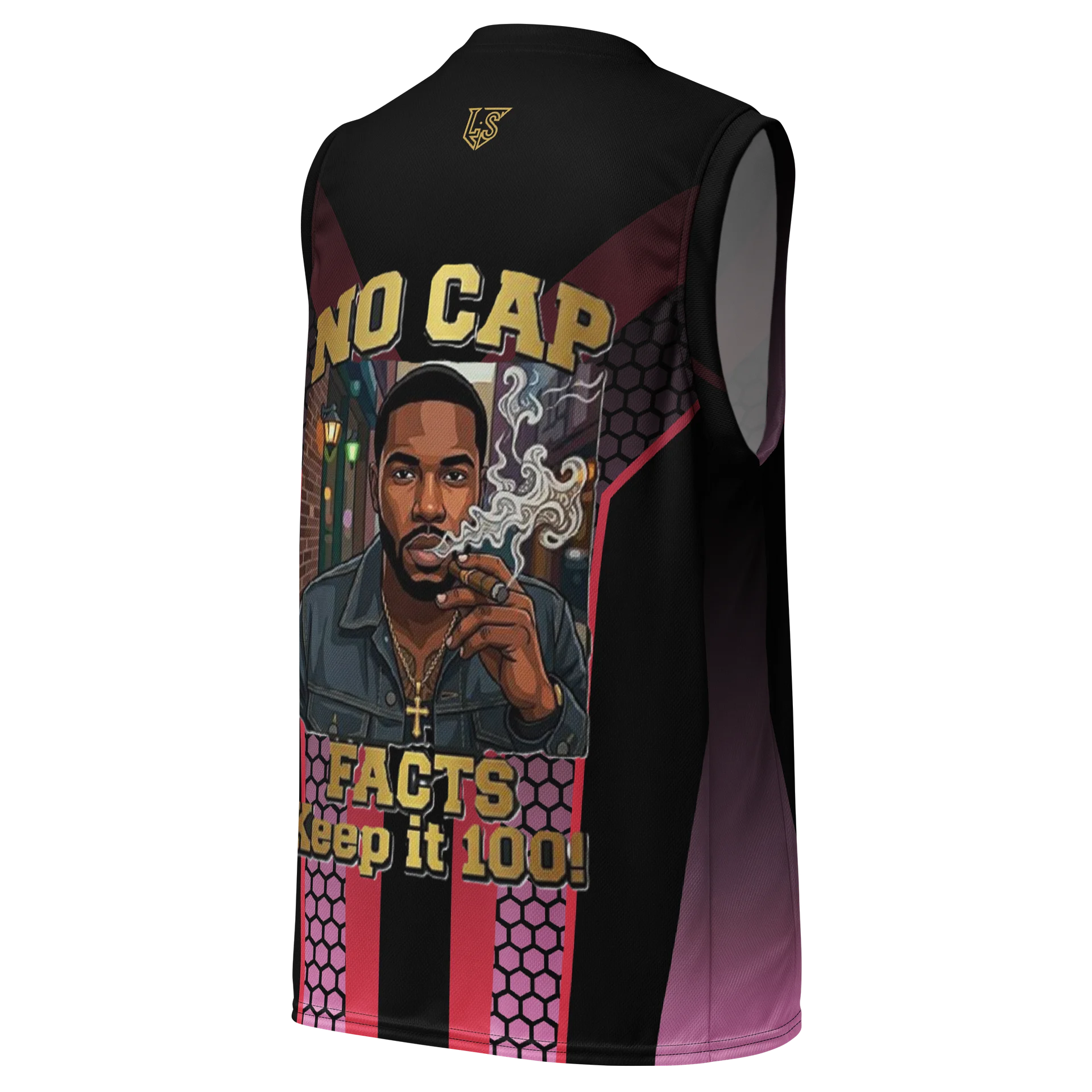 No Cap Black and Burgundy Abstract Sleeveless Pattern Design product image (3)