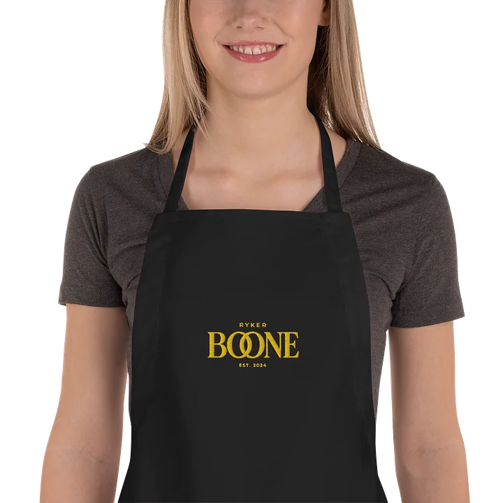 Ryker Boone "September Turns Gold" Embroidered Cooking Apron (Black/Gold Logo) product image (1)