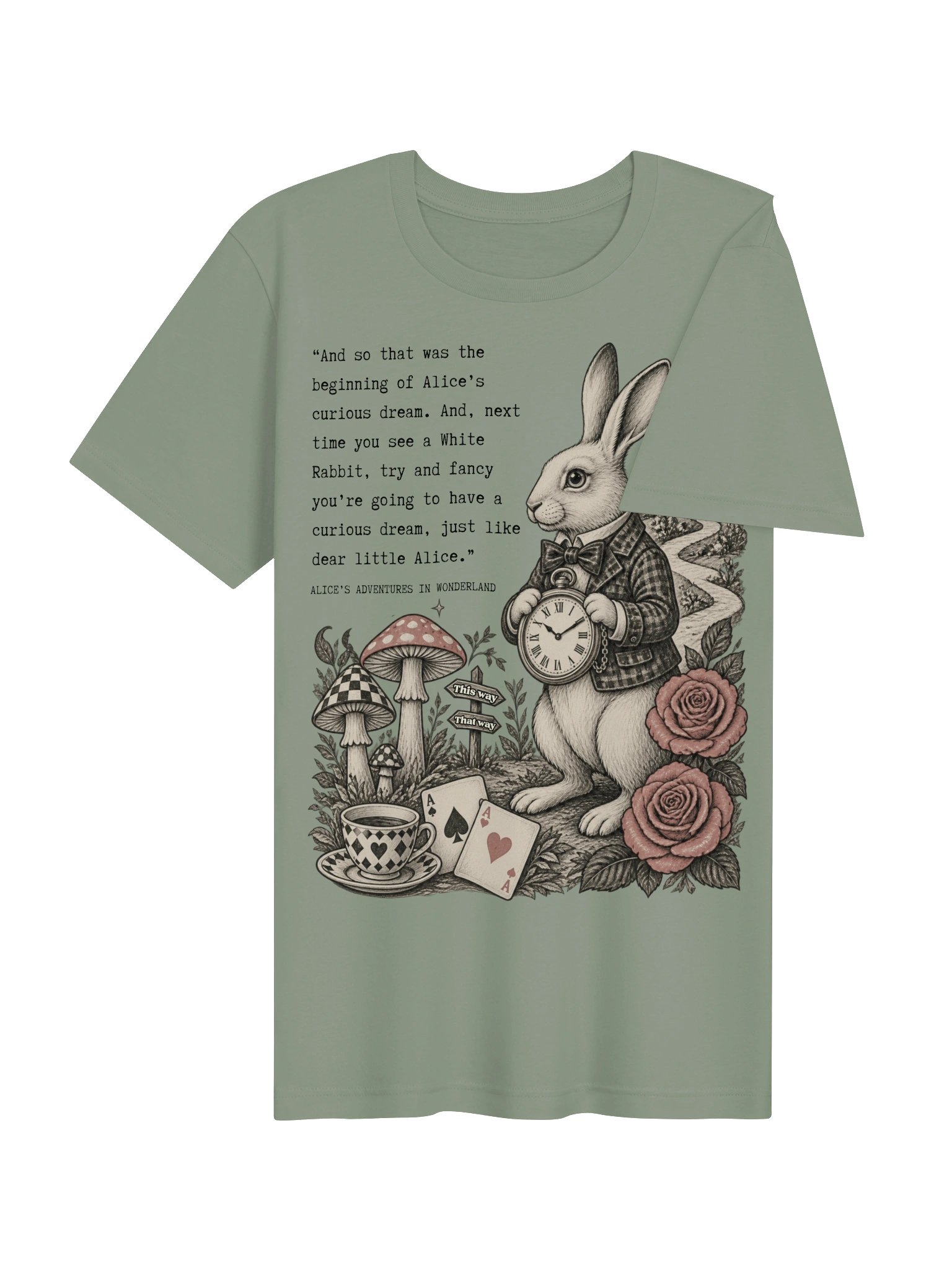 White Rabbit Wonderland Shirt, Alice Quote Tee, Lewis Carroll Graphic product image (5)