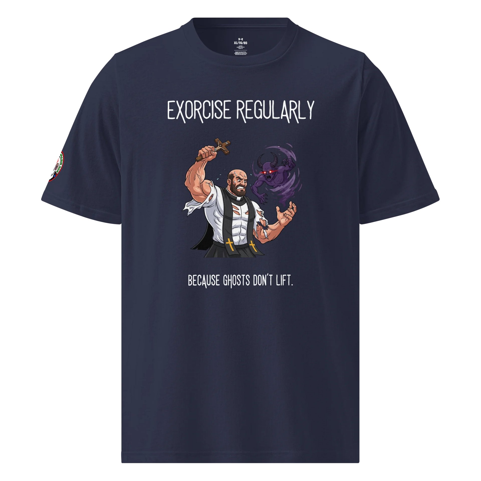 Exorcise Regularly Premium Athletic Tee (Under Armour Edition) product image (1)