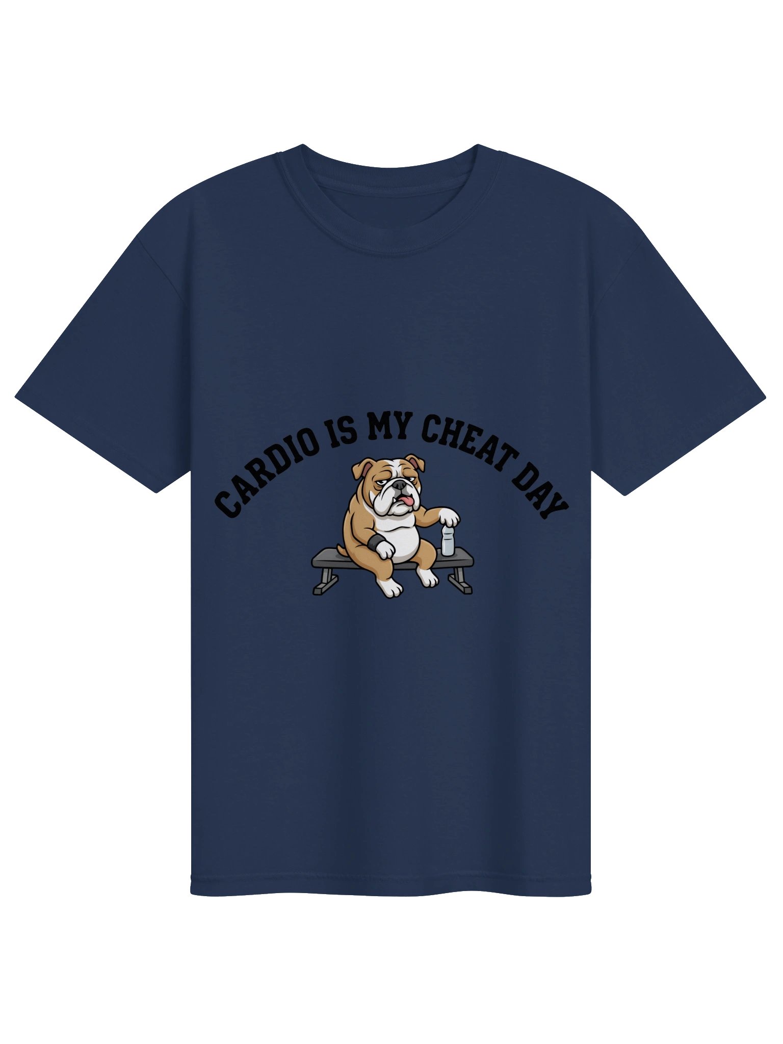 Cardio Is My Cheat Day - Funny Gym Bulldog T-Shirt product image (3)