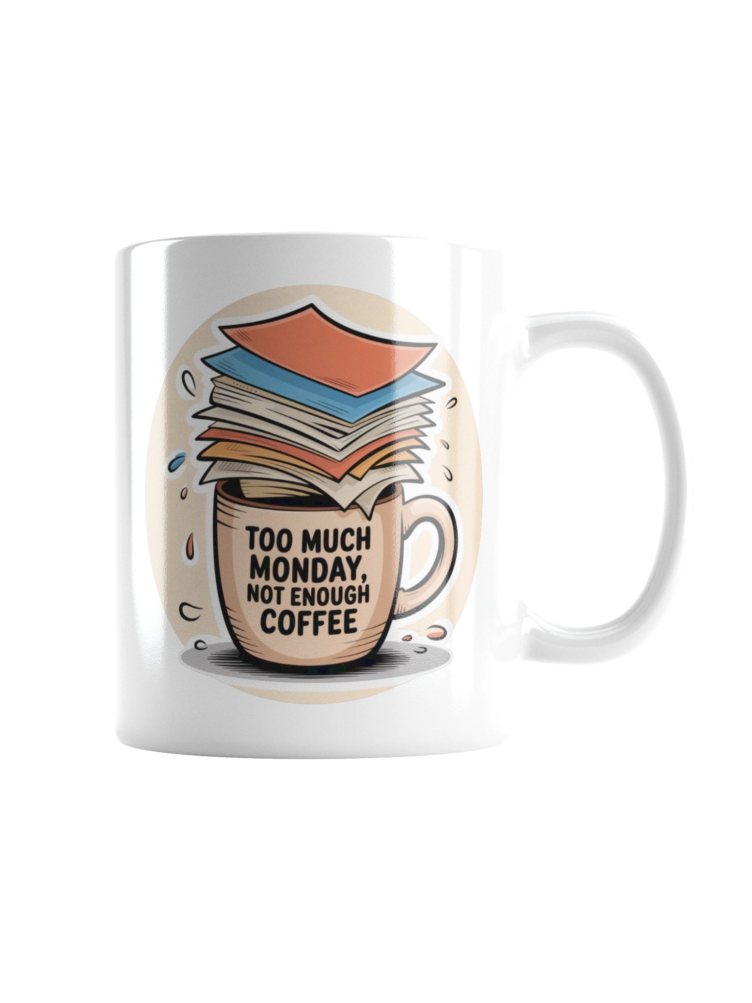 Too Much Monday Funny Coffee Mug – Office Humor Gift product image (3)