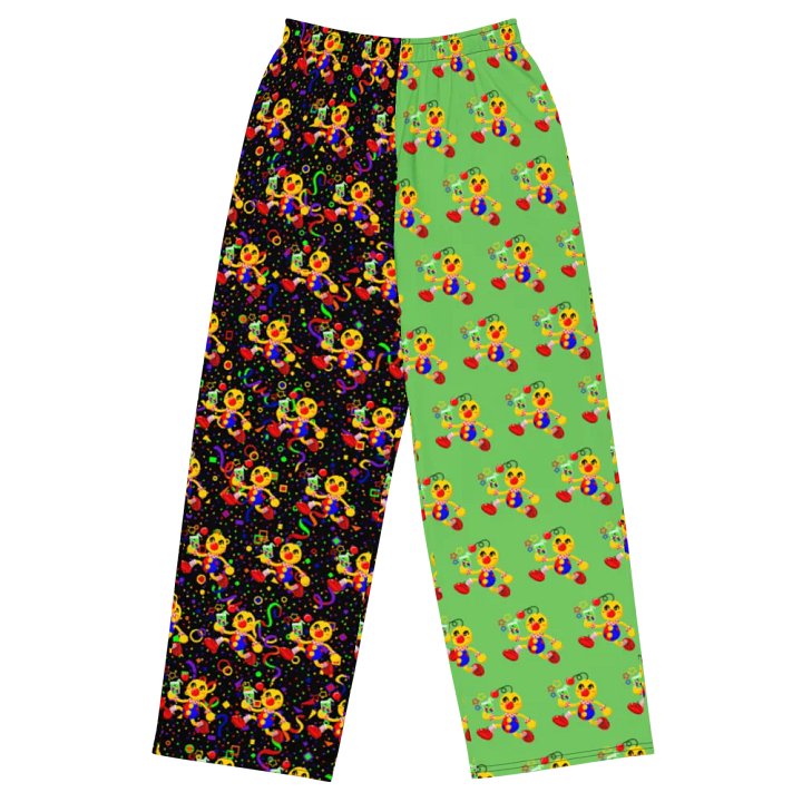 Split Green and Arcade Boyoyoing Unisex Wide-Leg Pants product image (1)