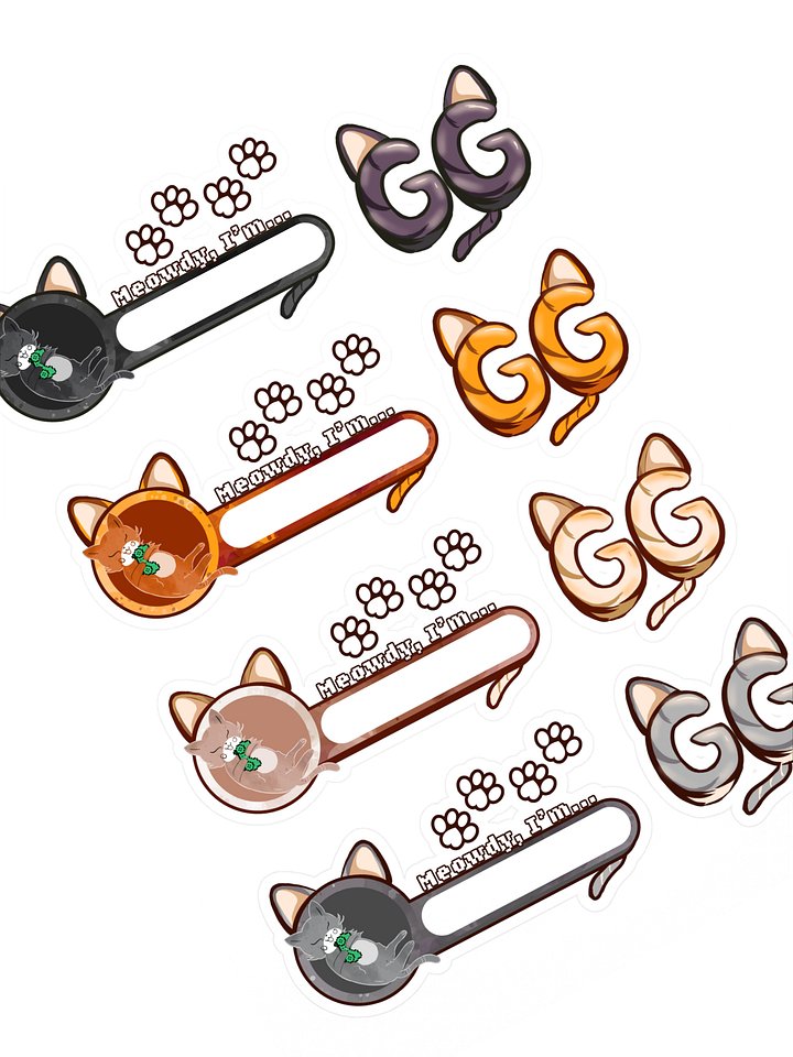 Name-Tag Gaming Cat Stickers product image (1)