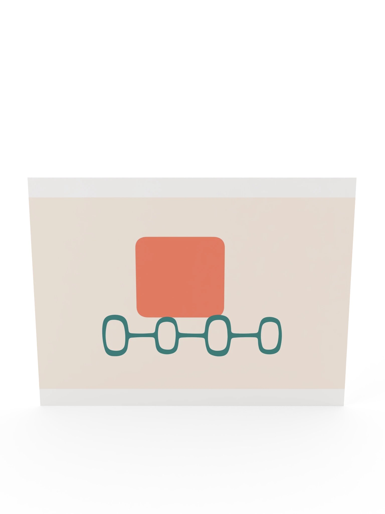 Teal and Coral Mid Century Print | Retro Bathroom Wall Art product image (12)