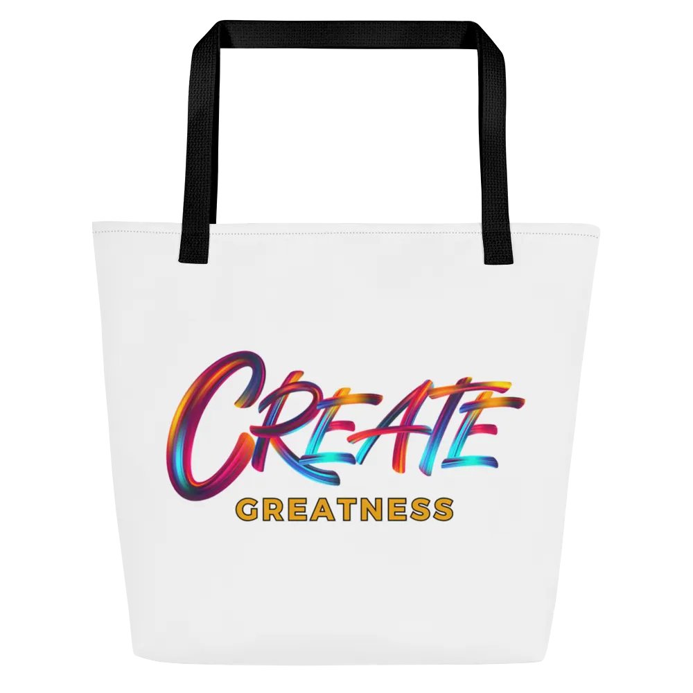 Create Greatness Large Print Tote Bag product image (3)