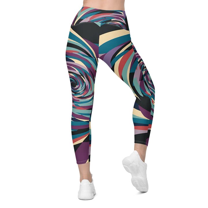 Abstract Lithographic Pattern Design Leggings with pockets - V5 product image (2)