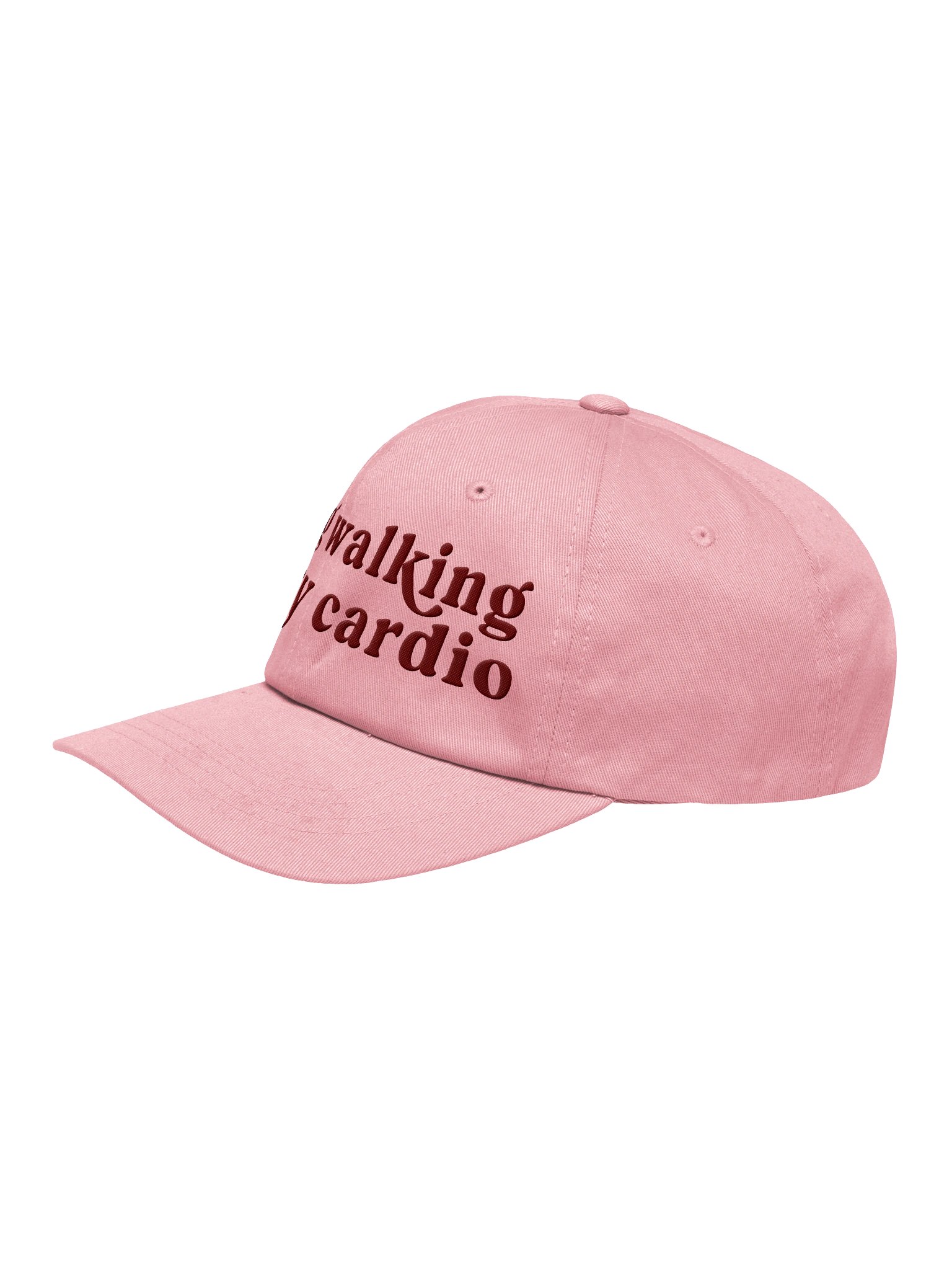 Dog Walking Is My Cardio Classic Dad Hat(Embroidered, Maroon Text) product image (4)