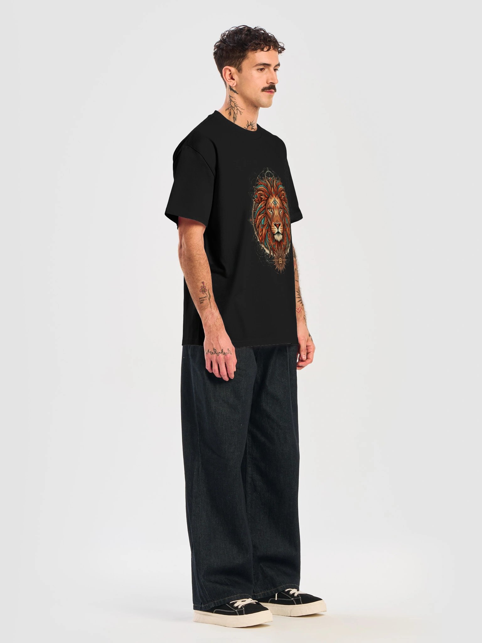 Mystic Third Eye Lion T-Shirt - Geometric Boho Mandala Lion product image (25)