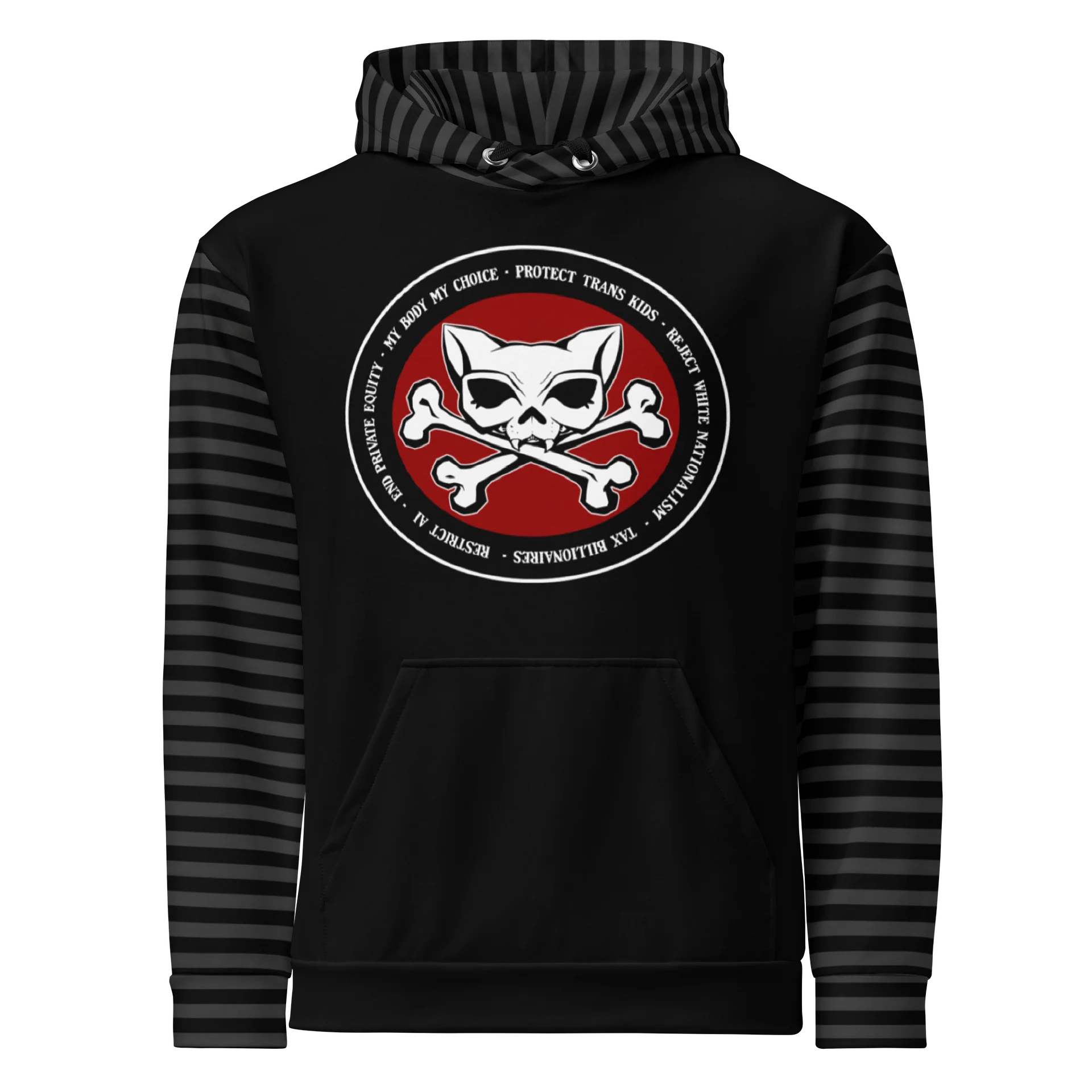 My Politics Kat Skull Striped Hoodie product image (1)