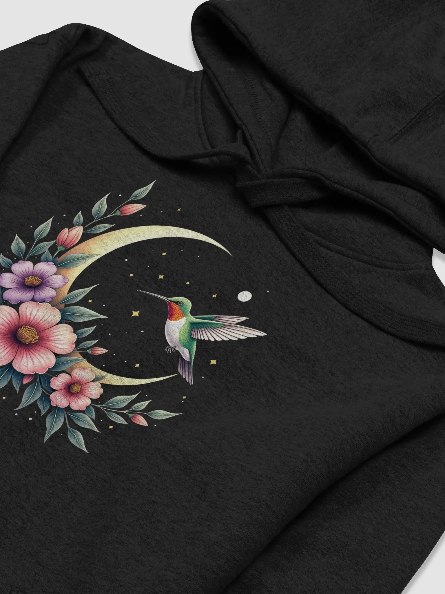 Celestial Hummingbird with Moon and Floral Bloom Design product image (3)