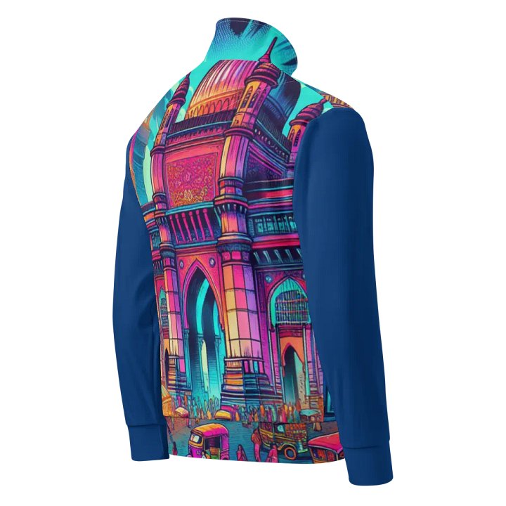 Neon Cityscape Unisex Track Jacket | AI Design product image (2)
