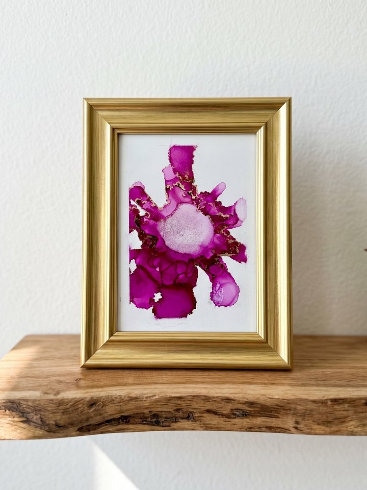 Wild Petal | Original ACEO Art Card (2.5" x 3.5") | Miniature Abstract Alcohol Ink Painting | product image (2)