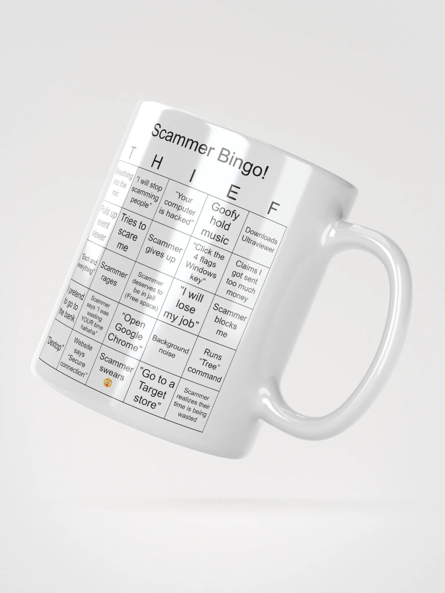 Scammer Bingo! White Glossy Mug product image (2)