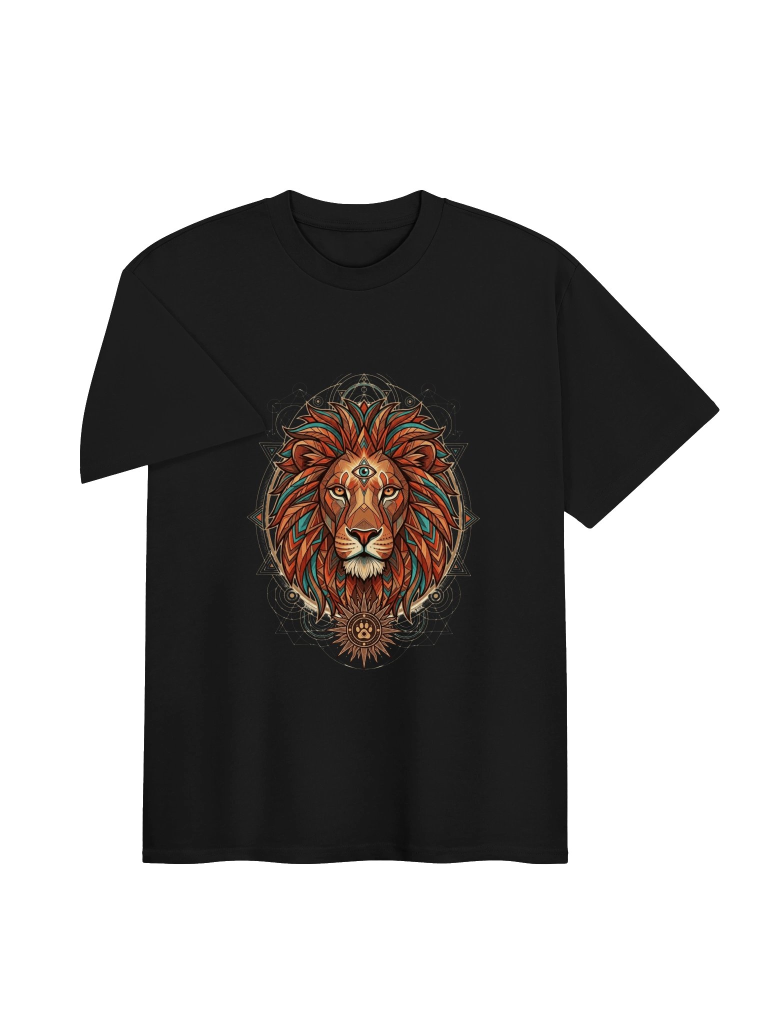 Mystic Third Eye Lion T-Shirt - Geometric Boho Mandala Lion product image (9)