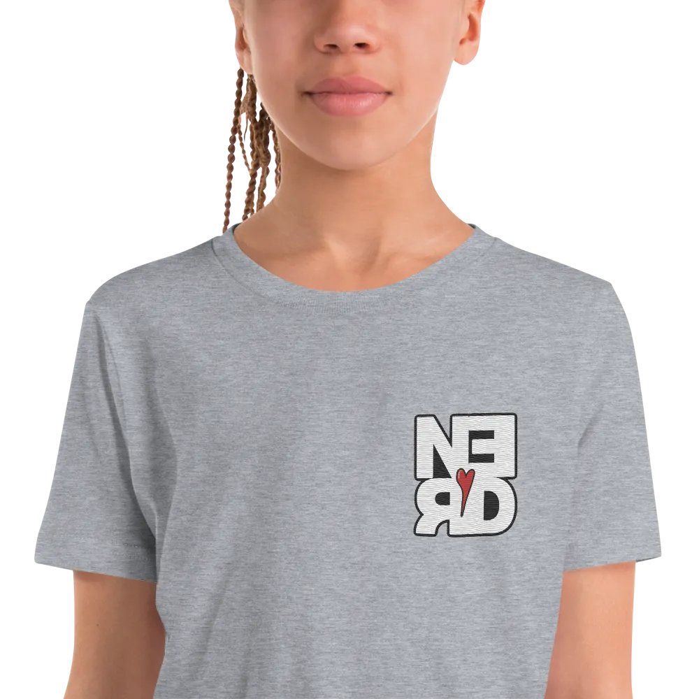 Nerd Heart Embroidered Youth Tee product image (138)