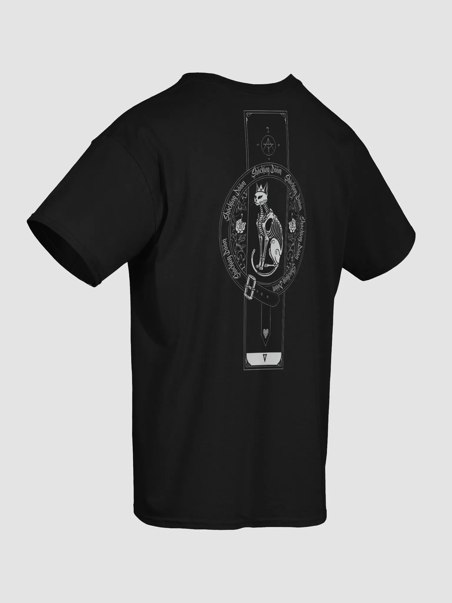 Catacomb King – Skeleton Cat Graphic T-Shirt | Occult Gothic Streetwear | Unisex Cotton Tee product image (6)