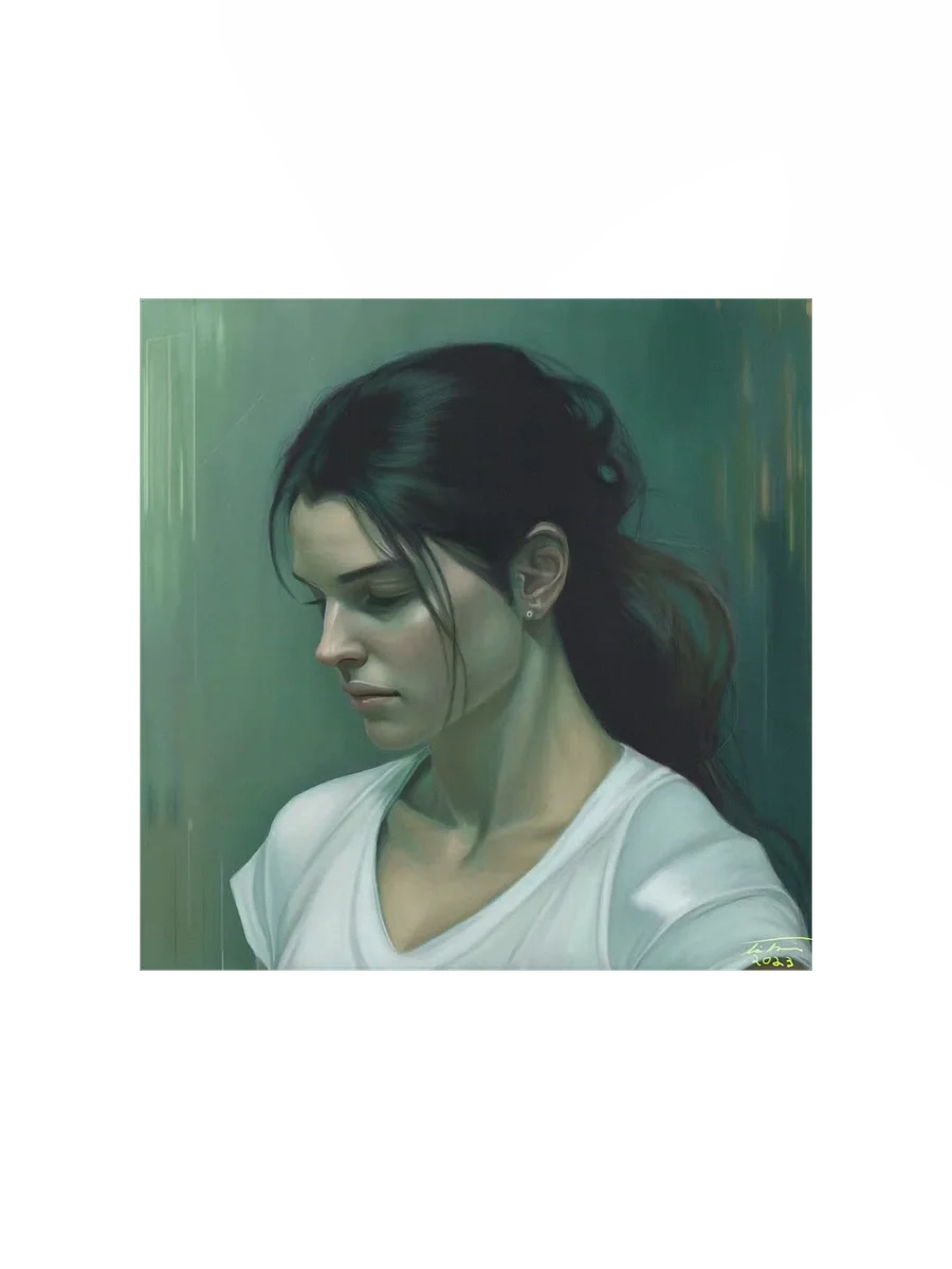 ABIGAIL: Melancholic Portrait Painting (10x10 Print) product image (1)