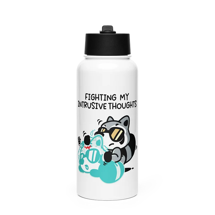 Fighting My Intrusive Thoughts Steel Water Bottle product image (1)
