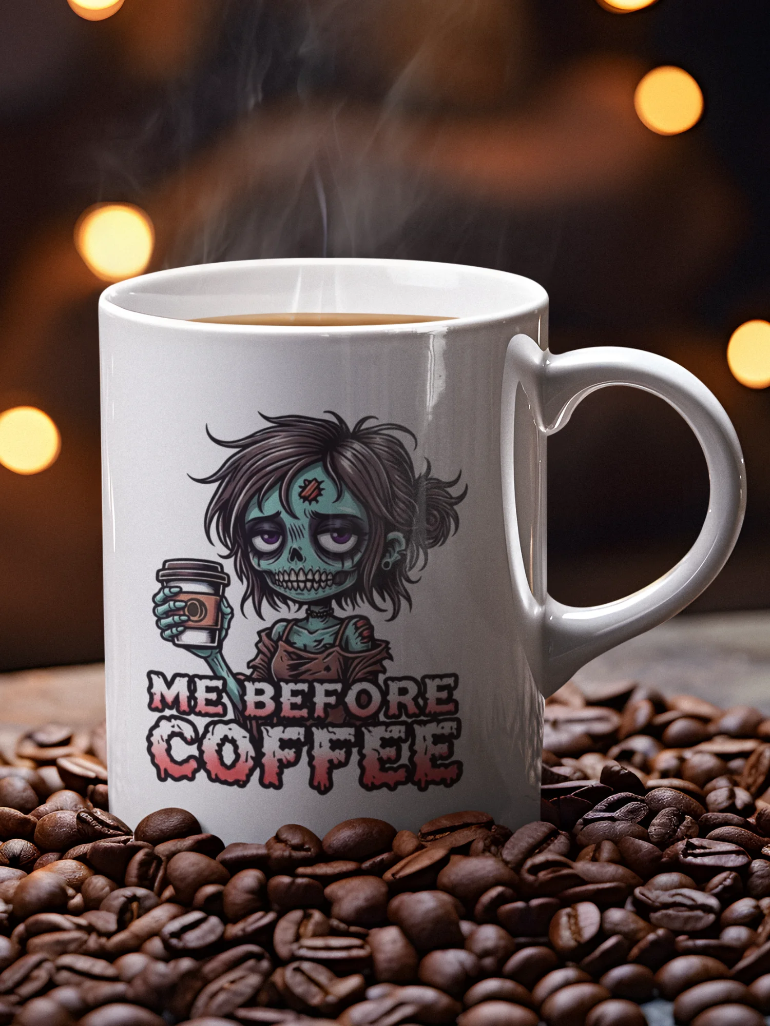 "Me Before Coffee" Zombie Chick Mug | Me Before Coffee Collection product image (1)