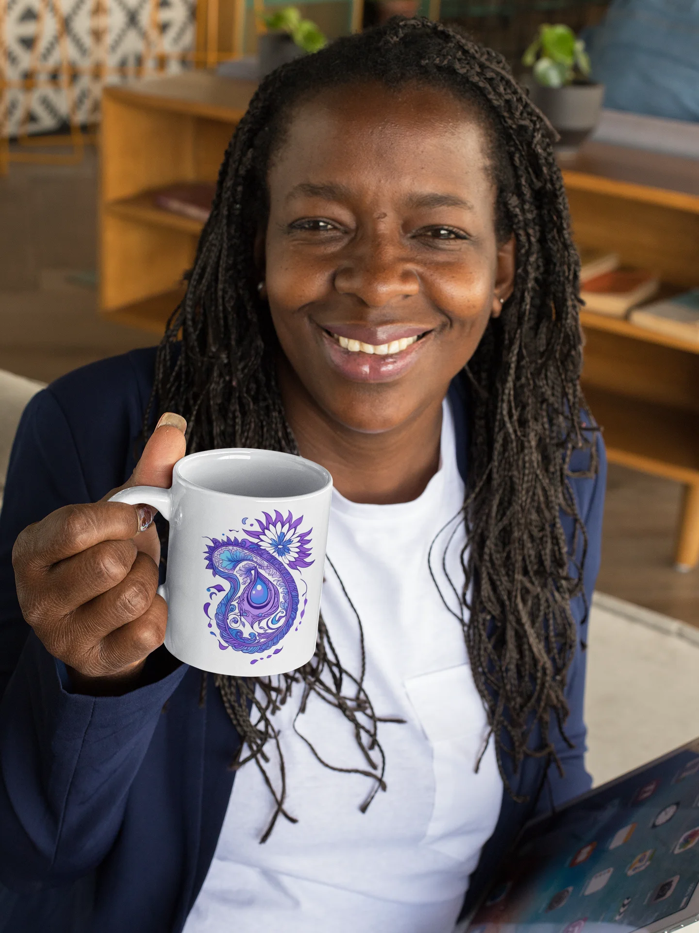 Indigo Paisley Flower - Mug product image (2)