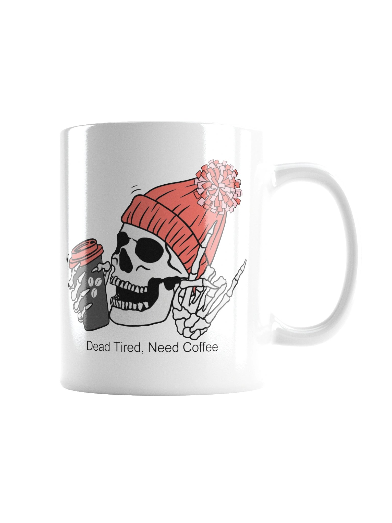 Rosey “Dead Tired, Need Coffee.” Skeleton Ceramic Mug product image (2)