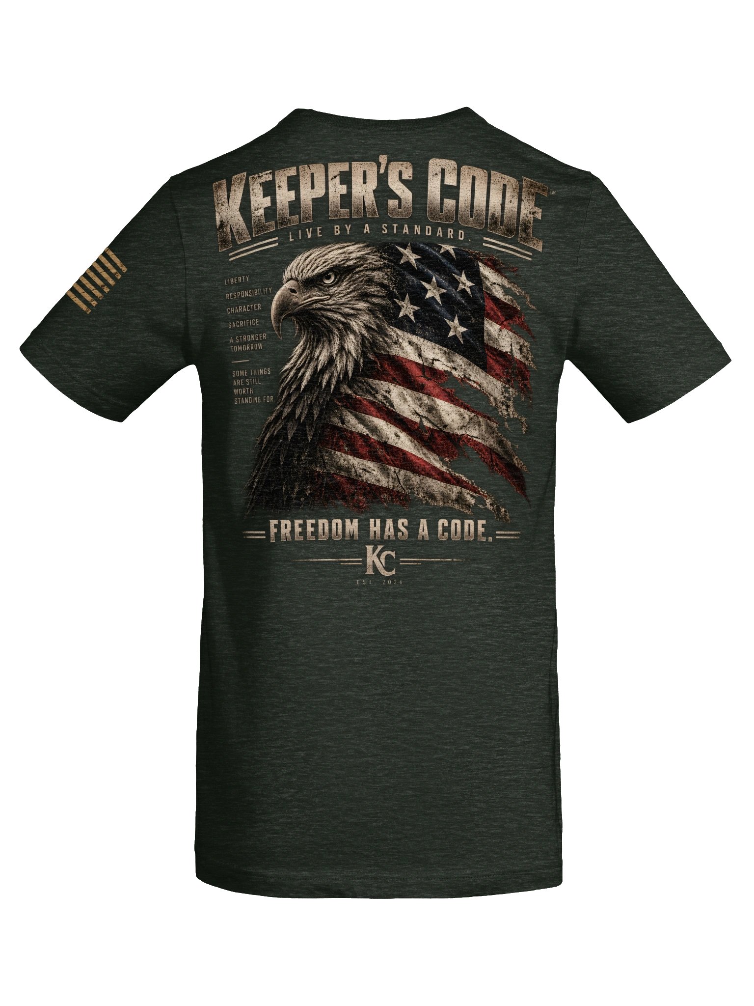 Keeper’s Code™ Women’s Freedom Has a Code Eagle Patriotic T-Shirt product image (8)