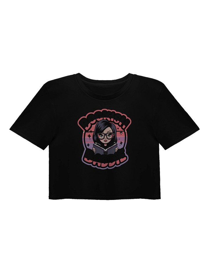 Bookish Baddie Illustrated Crop Top - Black product image (1)