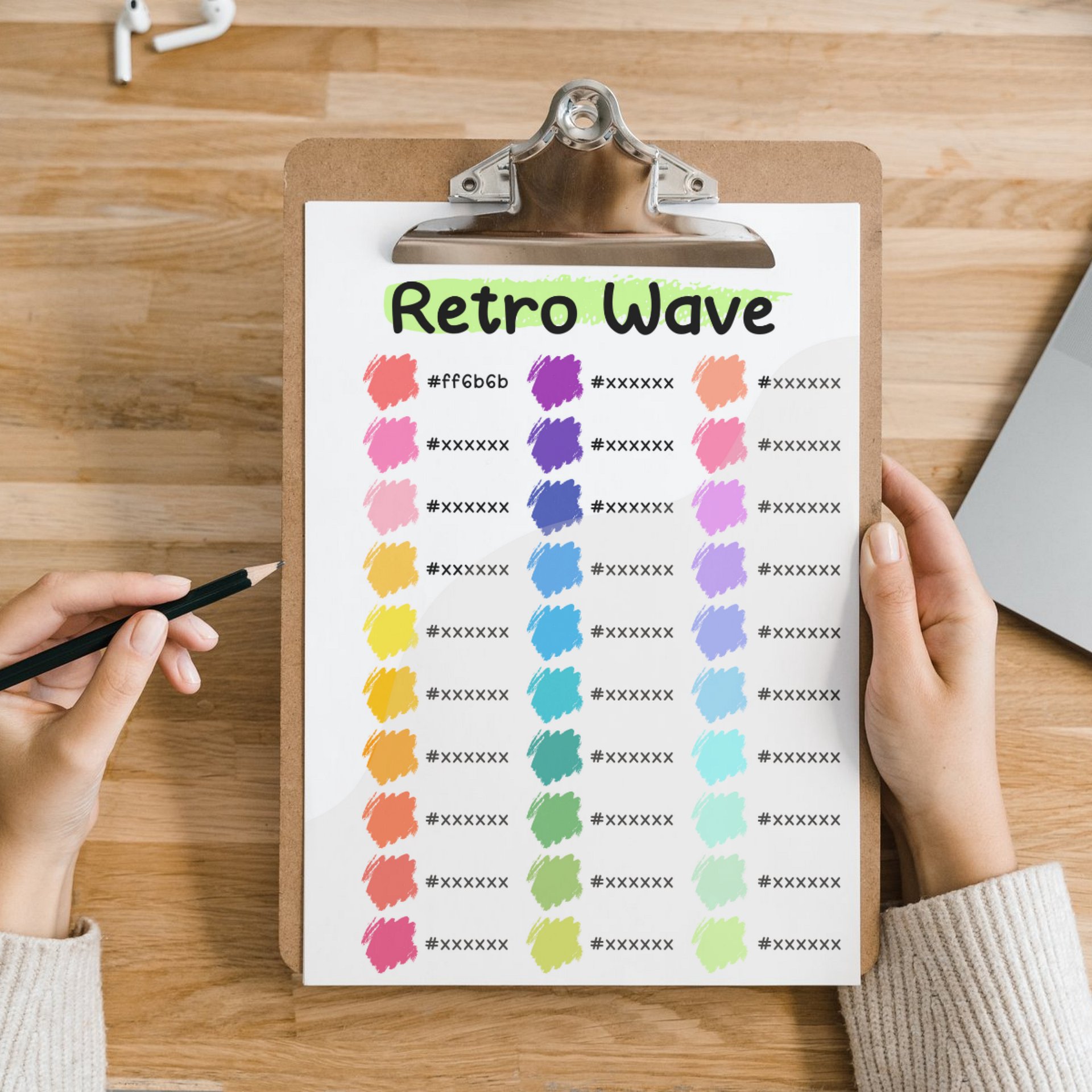 Retro Wave Procreate Color Palette with HEX Codes ★ DIGITAL ★ product image (4)