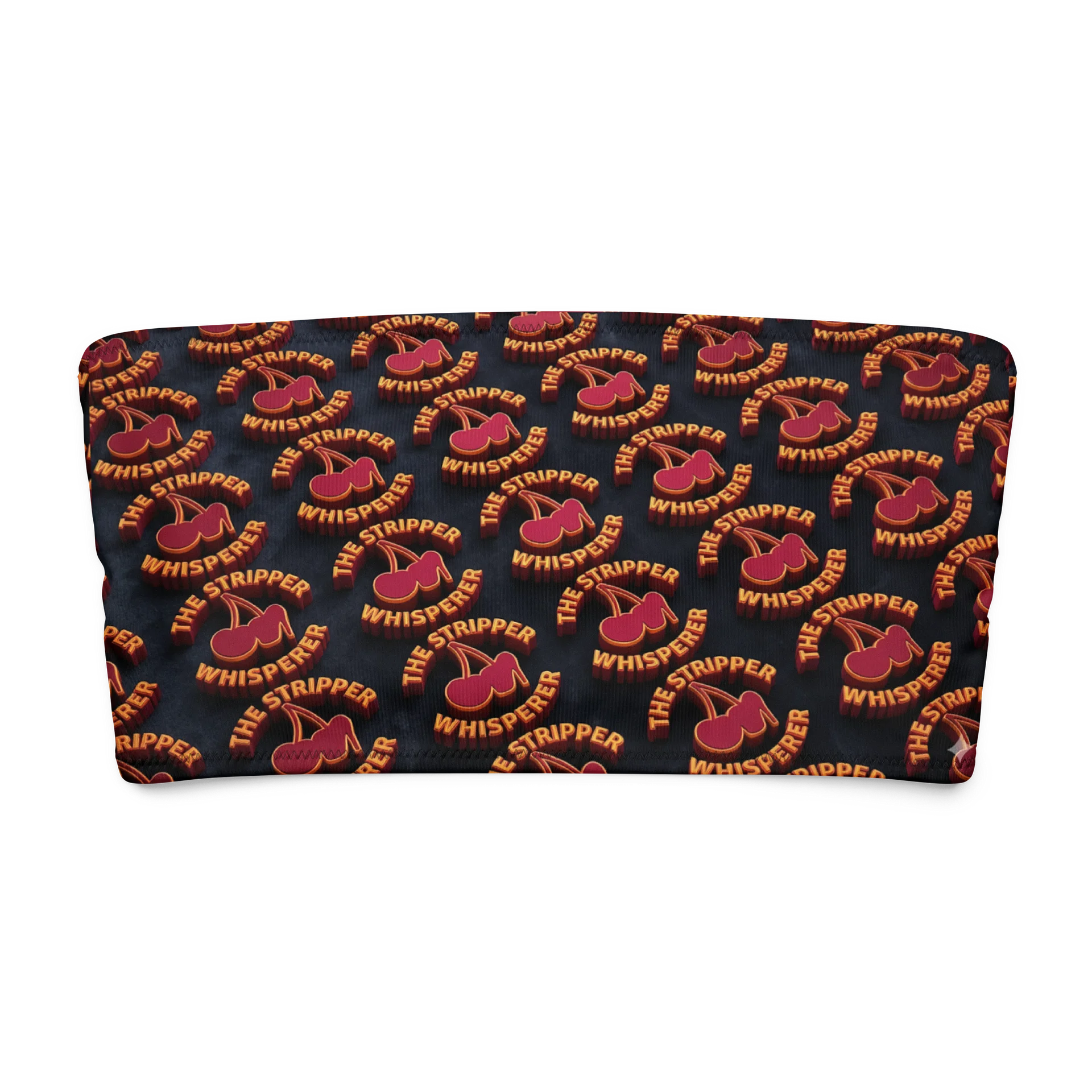 neon cherry all over print recycled bandeau bikini product image (1)