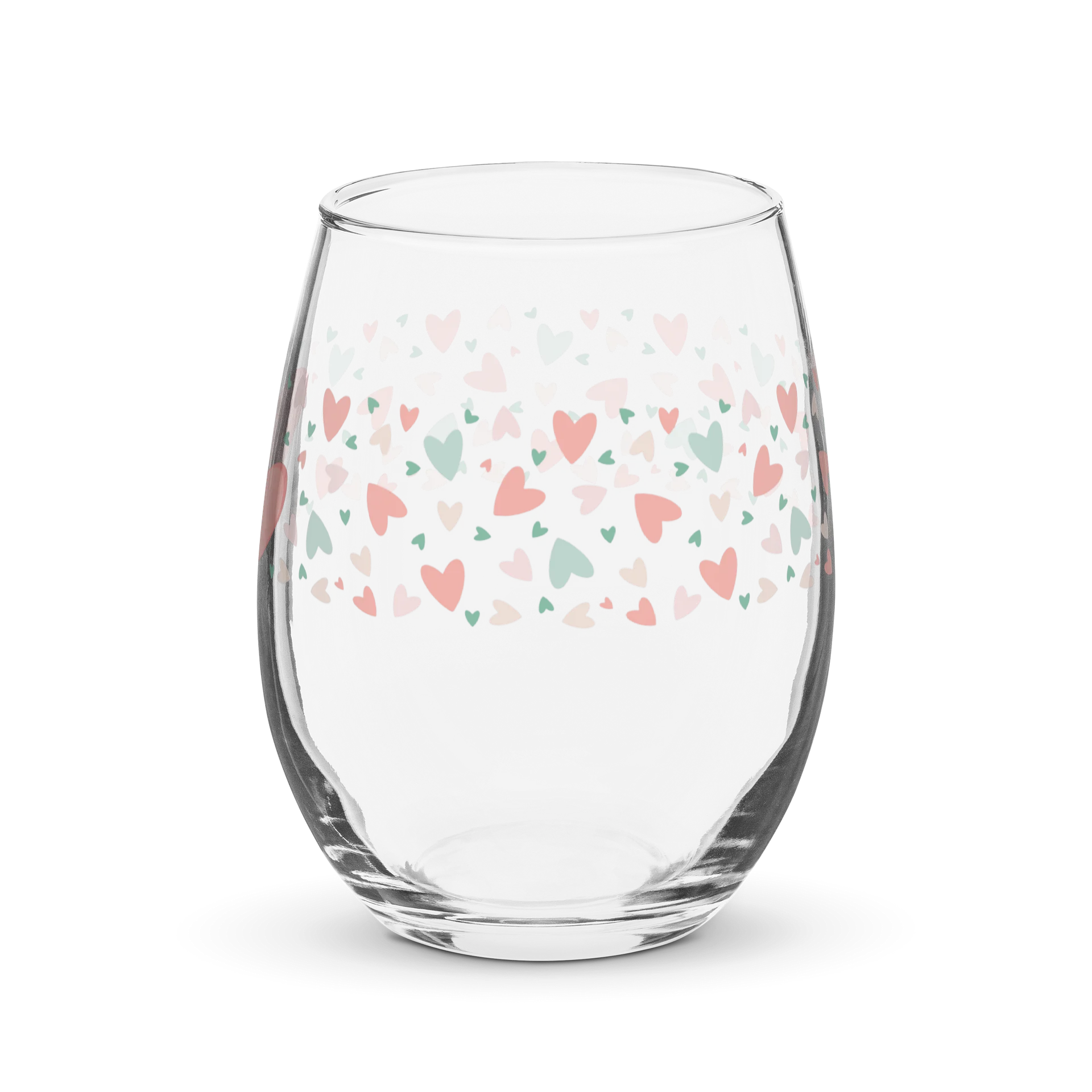 Scattered Hearts on Peach Wine Glass - Peach Fuzz product image (3)