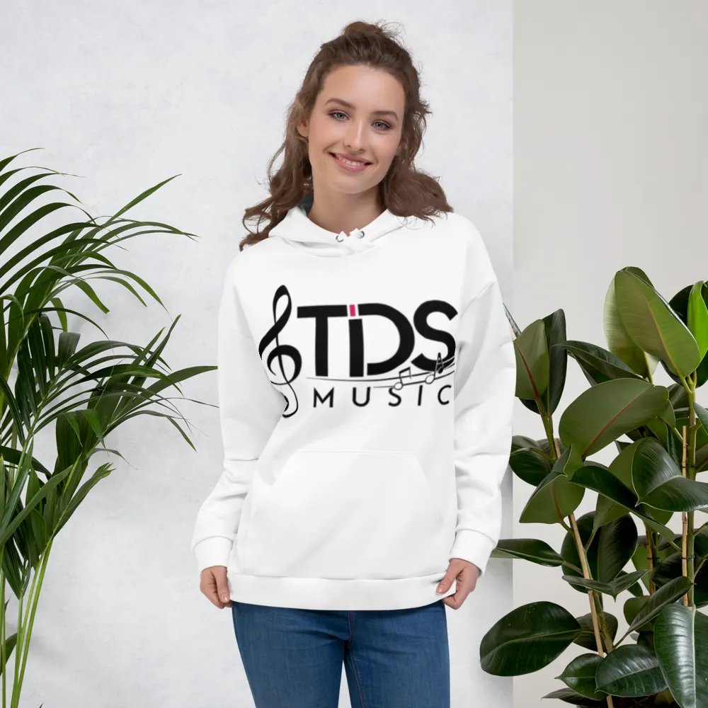 TDS Music Logo Unisex Recycled Hoodie - White, Musical Design product image (6)