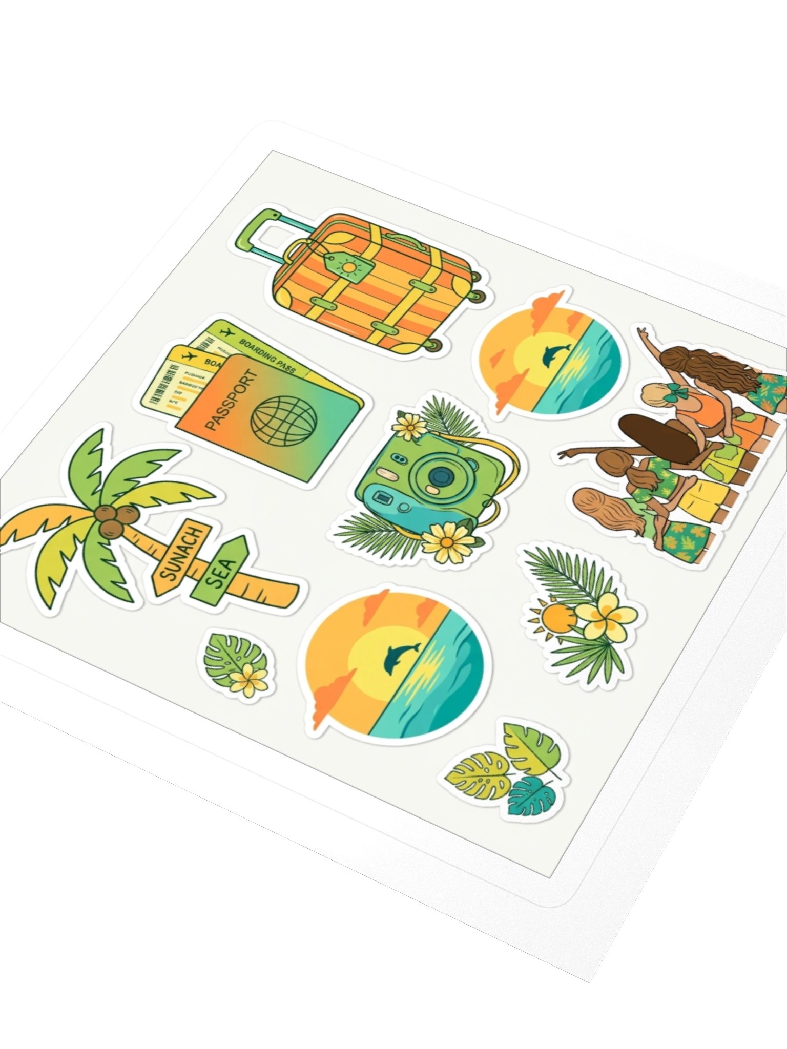 The Wanderlust Escape Sticker Sheet — Waterproof Tropical Travel Decals product image (3)