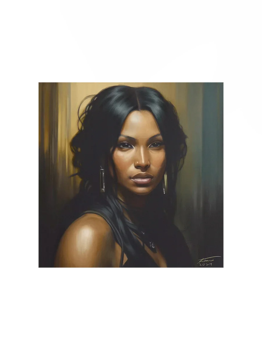 JULIA: Melancholic Portrait Painting (10x10 Print) product image (1)
