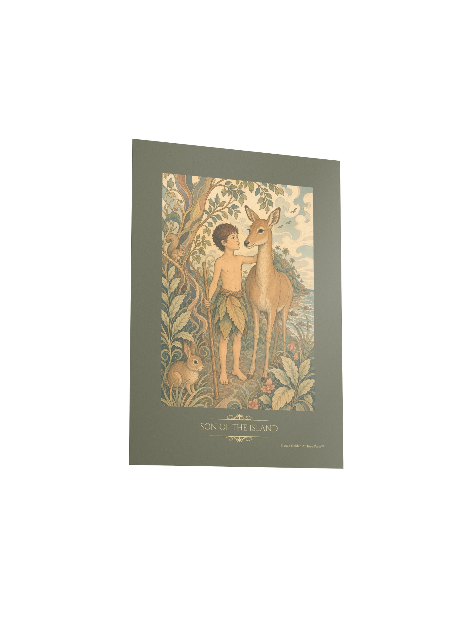 Son of the Island — Art Nouveau Art Print (Child and Gazelle) product image (19)