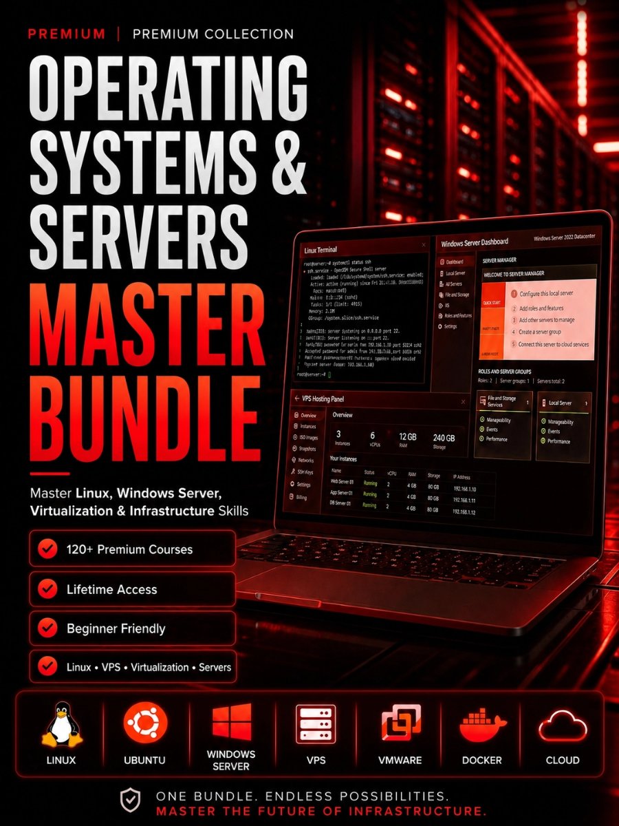 Operating Systems & Servers Master Bundle 🖥️ | Linux, Windows Server, Virtualization & System Administration product image (1)